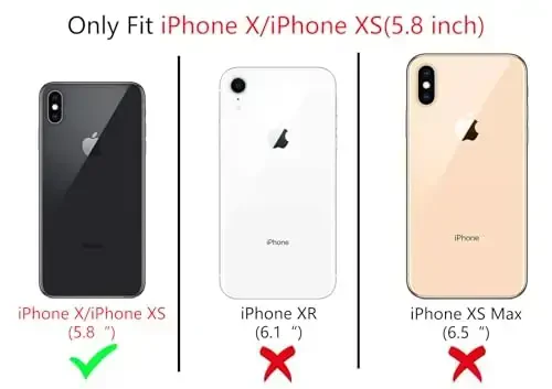 NITITOP iPhone X/XS bilan mos keluvchi g'ilof Chiroyli oyna kamon naqshli ayollar qizlar uchun sevgi yurak lentalari dizayni zarbaga chidamli kumush himoya telefon qopqog'i - och pushti kamon - 6
