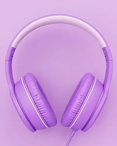 NIVAVA Wired Headphones with Microphone, K16 On-Ear Headphones for Kids with 3.5MM Jack, Foldable Stereo Bass Headphones for Teens SchoolModazoneKindle, Fire, Chromebook, Tablet(Purple Pink) - 2