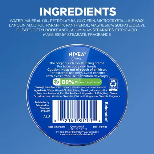 NIVEA Creme Body, Face and Hand Moisturizing Cream, 1 Oz Tin - 12