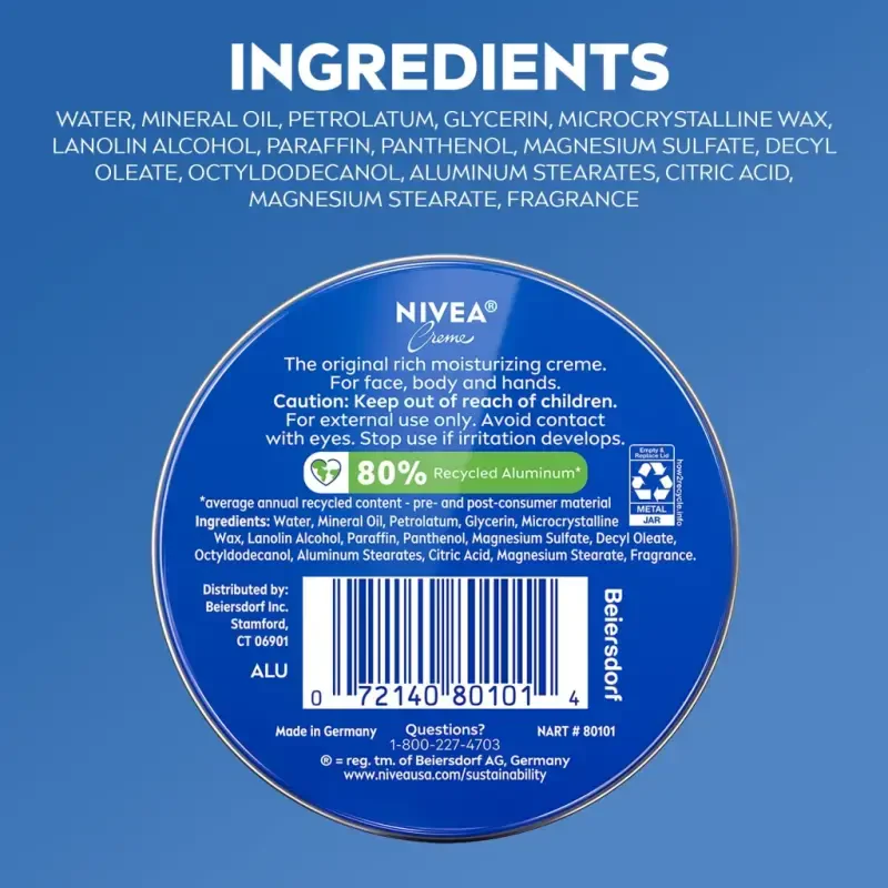 NIVEA Creme Body, Face and Hand Moisturizing Cream, 1 Oz Tin - 12