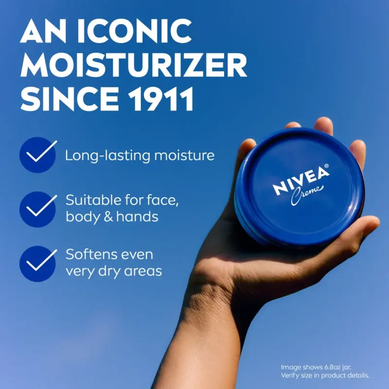 NIVEA Creme Body, Face and Hand Moisturizing Cream, 13.5 Oz Jar - 4