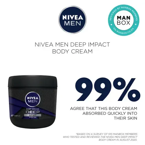 Nivea Men Deep Impact Body Cream for Normal Skin - 13.5 Fl Oz / 400 mL - 1