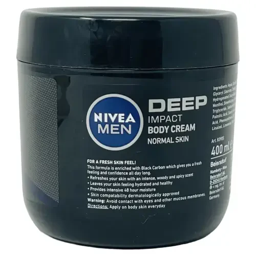 Nivea Men Deep Impact Body Cream for Normal Skin - 13.5 Fl Oz / 400 mL - BEIERSDORF (1)
