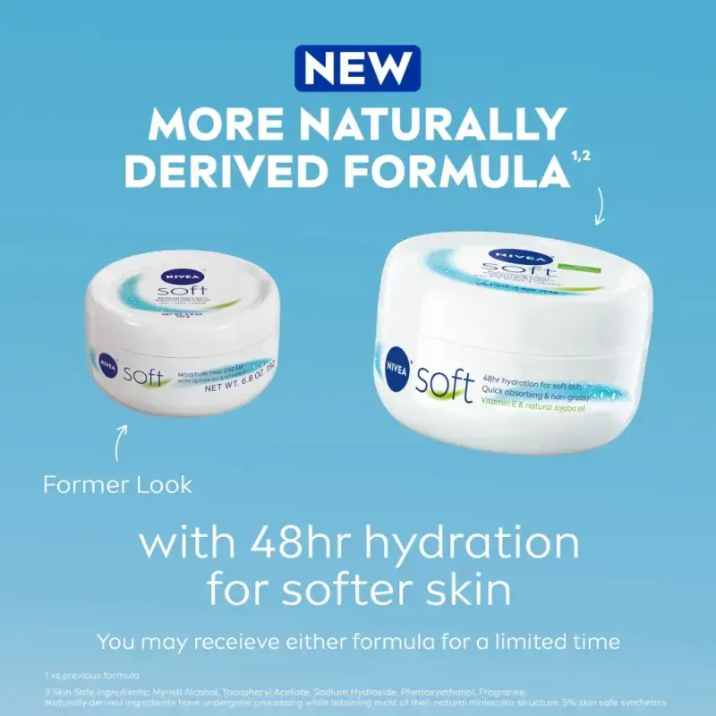NIVEA Soft Нежнейший увлажняющий крем для лица, тела и рук, 6.8 унций, банка - 7
