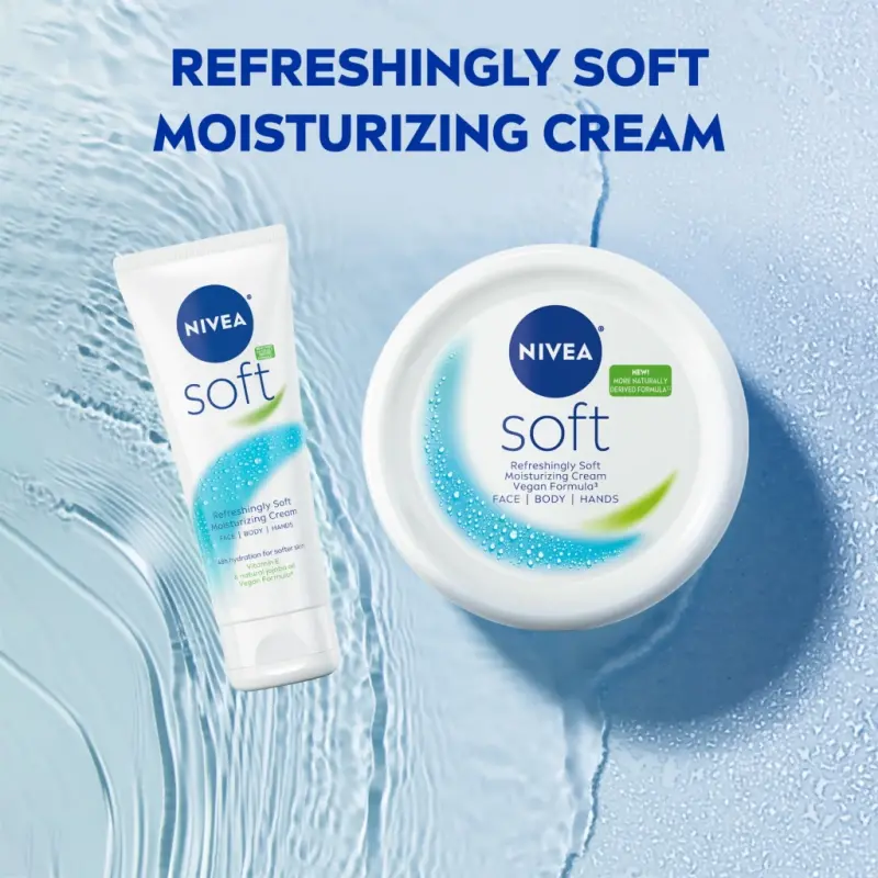 NIVEA Soft Refreshingly Soft Moisturizing Cream for Face, Body and Hands, 6.8 oz Jar - 13
