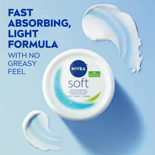 NIVEA Soft Yumshoq Namlagich Krem Yuz, Tana va Qo'llar uchun, 6,8 untsiya Qovoq - 3