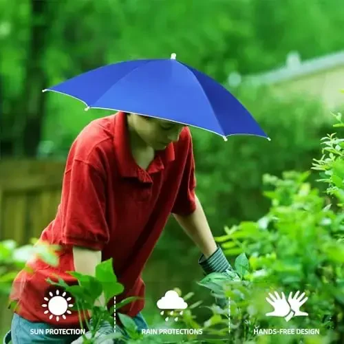 NLDGDZJ Umbrella Hat Elastic headband,Umbrella Hats for Women Men,Head Umbrella - MODAZONE (1)