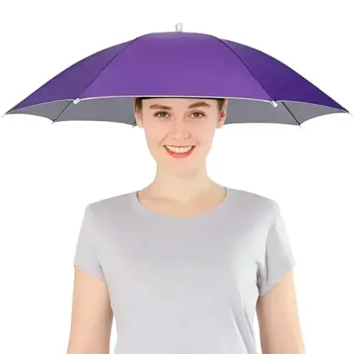 NLDGDZJ Umbrella Hat for Adults Women Men-Hands-Free Elastic Headband Sun Shade head umbrella hat for Fishing/Camping/Farming/Gardening/Photography/Sports Events/Costume Fun - 1
