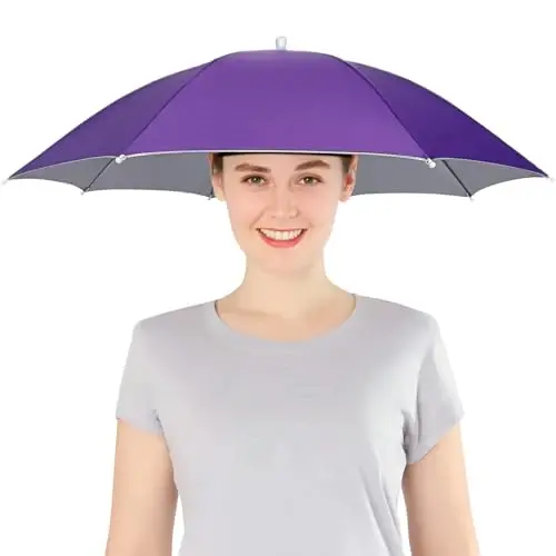 NLDGDZJ Umbrella Hat for Adults Women Men-Hands-Free Elastic Headband Sun Shade head umbrella hat for Fishing/Camping/Farming/Gardening/Photography/Sports Events/Costume Fun - 1