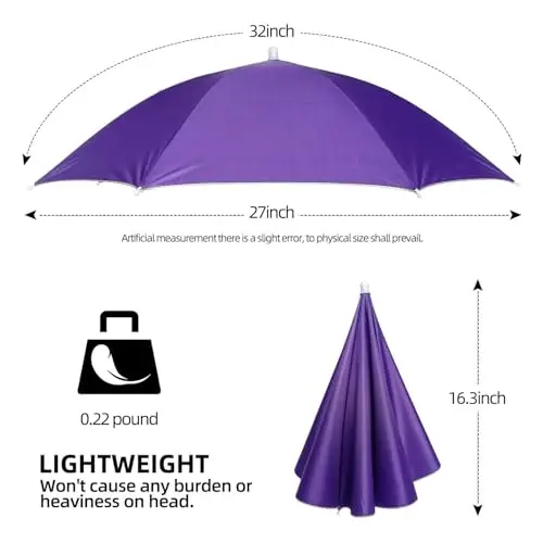 NLDGDZJ Umbrella Hat for Adults Women Men-Hands-Free Elastic Headband Sun Shade head umbrella hat for Fishing/Camping/Farming/Gardening/Photography/Sports Events/Costume Fun - 5