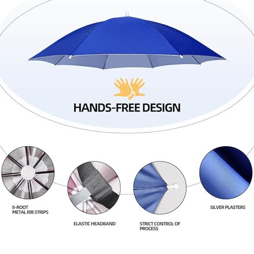 NLDGDZJ Umbrella Hat Elastic headband Umbrella Hats for Women Men Hands Free Umbrella - 5