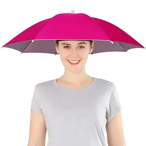 NLDGDZJ Umbrella Hat for Adults Women Men-Hands-Free Elastic Headband Sun Shade head umbrella hat for Fishing/Camping/Farming/Gardening/Photography/Sports Events/Costume Fun - 1