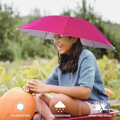 NLDGDZJ Umbrella Hat for Adults Women Men-Hands-Free Elastic Headband Sun Shade head umbrella hat for Fishing/Camping/Farming/Gardening/Photography/Sports Events/Costume Fun - MODAZONE (1)