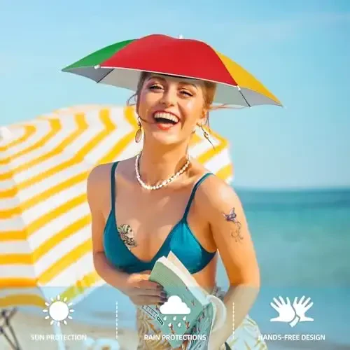 NLDGDZJ Umbrella Hat for Adults Women Men-Hands-Free Elastic Headband Sun Shade head umbrella hat for Fishing/Camping/Farming/Gardening/Photography/Sports Events/Costume Fun - MODAZONE (1)