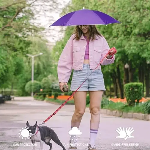 NLDGDZJ Зонт-шляпа для взрослых женщин и мужчин - Свободные руки Эластичная повязка на голову Зонт от солнца для рыбалки/Кемпинга/Фермерства/Садоводства/Фотографии/Спортивных мероприятий/Костюмированного веселья - MODAZONE (1)