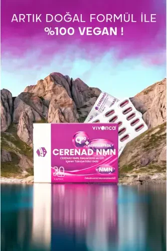 NMN 3'Lü, Lipozomal NMN, CoQ10, Resveratrol, Çinko ve C vitamini içeren takviye edici gıda - Cerenad (1)