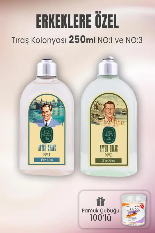 No 1, No 3 Aftershave Cologne and Cotton Buds 100's - EYÜP SABRI TUNCER