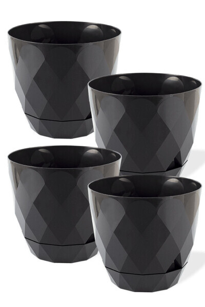 No 3 Large Size 4 Pieces Baklava Patterned Plate Plastic Pot Yakamoz 2.4 Lt - 3
