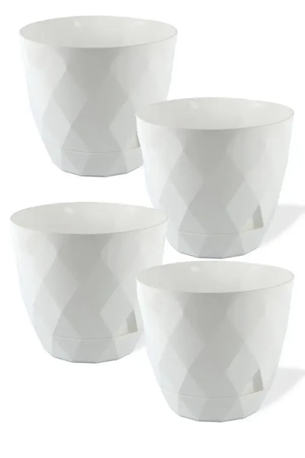 No 3 Medium Size 4 Pieces 4 Colored Baklava Patterned Platter Plastic Pot Yakamoz 2.4 Lt - 4