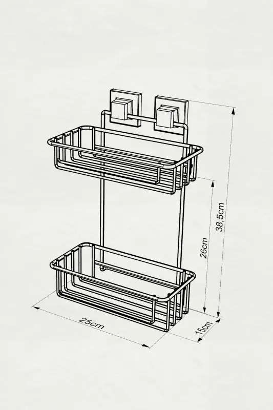 No Drill Screw Drill Needed! Easyfix Adhesive Double Layer Bathroom Shelf Matte Ef256 - 4