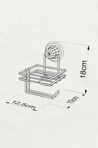 NO DRILL! VACUUM-MOUNTED SPARE TOILET PAPER HOLDER MAT BLACK DM275 - 3