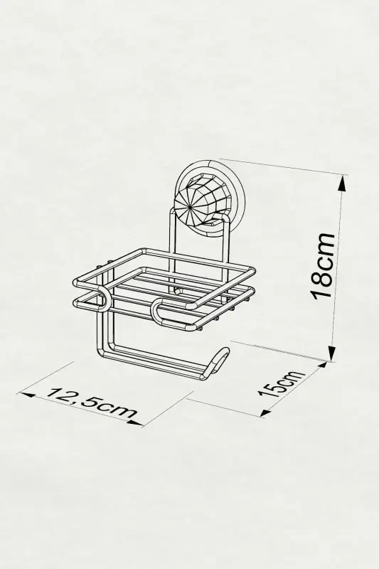 NO DRILL! VACUUM-MOUNTED SPARE TOILET PAPER HOLDER MAT BLACK DM275 - 3