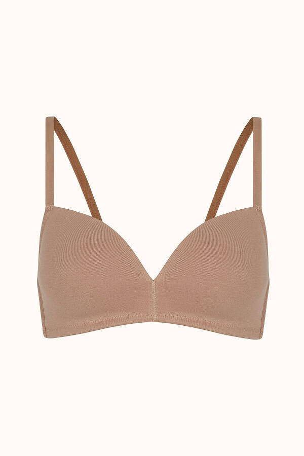 No Underwear Beige Wireless Cosy Cotton Bra - 17