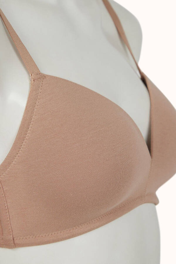 No Underwear Beige Wireless Cosy Cotton Bra - 18