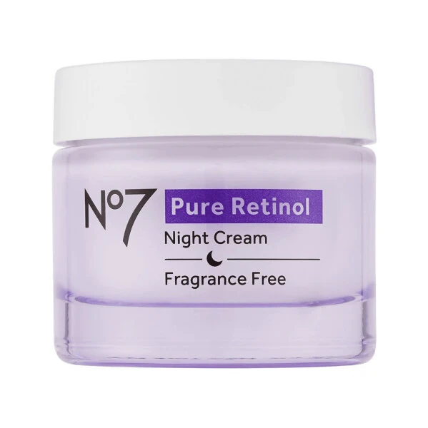 No7 Pure Retinol Night Repair Cream with Collagen Peptides and Bisabolol, All Skin Types, 1.69 oz - NO7