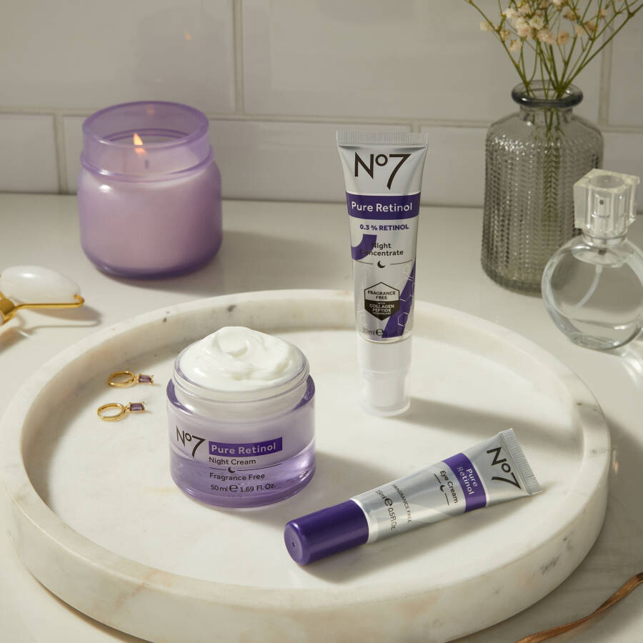 No7 Collagen Peptitleri ve Bisabolol ile Saf Retinol Gece Onarım Kremi, Tüm Cilt Tipleri, 1,69 oz - 4