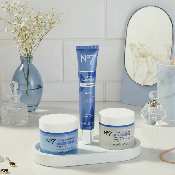 No7 Lift & Luminate Triple Action Day Cream SPF 30 Moisturizer with Peptides & Vitamin C, All Skin Types, 1.69 fl oz - 8