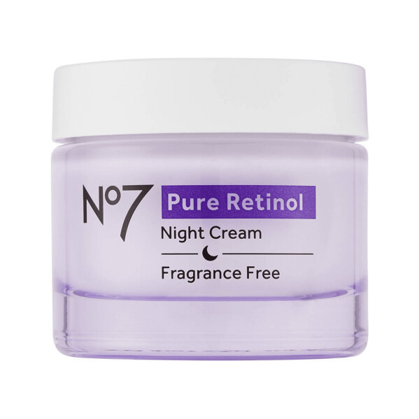 No7 Pure Retinol Night Repair Cream with Collagen Peptides and Bisabolol, All Skin Types, 1.69 oz - 1