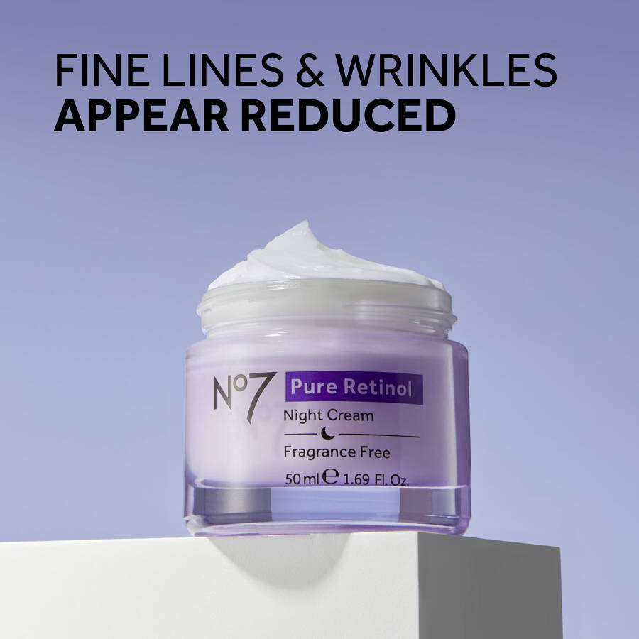 No7 Pure Retinol Night Repair Cream with Collagen Peptides and Bisabolol, All Skin Types, 1.69 oz - 2