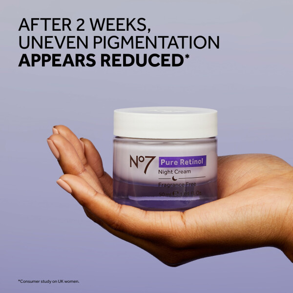 No7 Pure Retinol Night Repair Cream with Collagen Peptides and Bisabolol, All Skin Types, 1.69 oz - 7