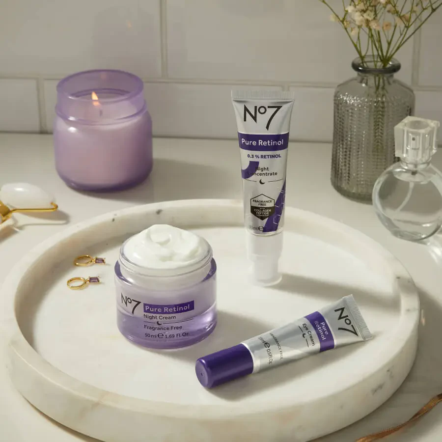 No7 Sof retinolli, kollagen peptidli va bisabololli tun kechasi tiklovchi kremi, barcha teri turlari uchun, 1,69 untsiya - 4