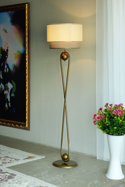 Noa Forever Static Antique Matte Gold Metal Floor Lamp - VINNER