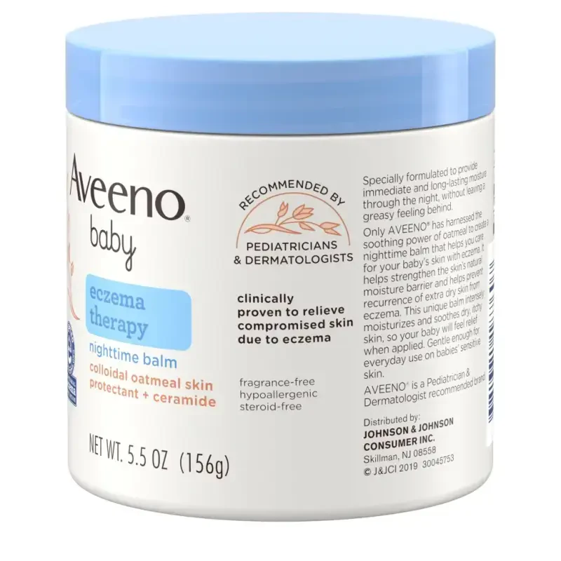 Ночной бальзам для тела Aveeno Baby Eczema Therapy с коллоидным овсяным хлопьями, 5,5 унции - 7
