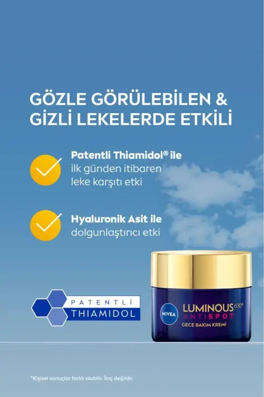 Ночной крем для лица Luminous630 против пигментации 50 мл, выравнивающий тон кожи, гиалуроновая кислота - 5
