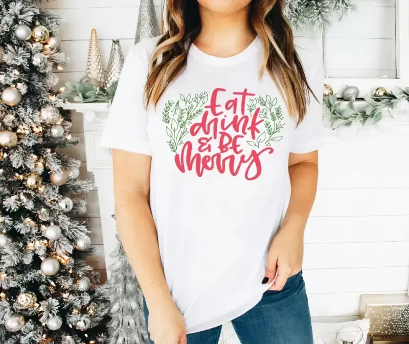 Noel İçin Özel Tasarım T-shirt - Beyaz - 1