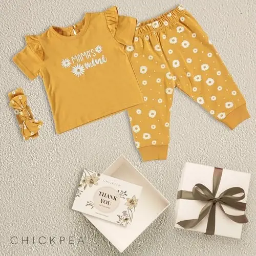 Chick Pea Baby Girl Clothes Newborn Jogger Layette Set - 5