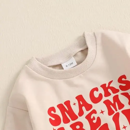 Nokpsedcb Baby Boy Girl Cute Letter Embroidery Long Sleeve Sweatshirt and Elastic Long Pants Toddler Valentine Outfits - 5