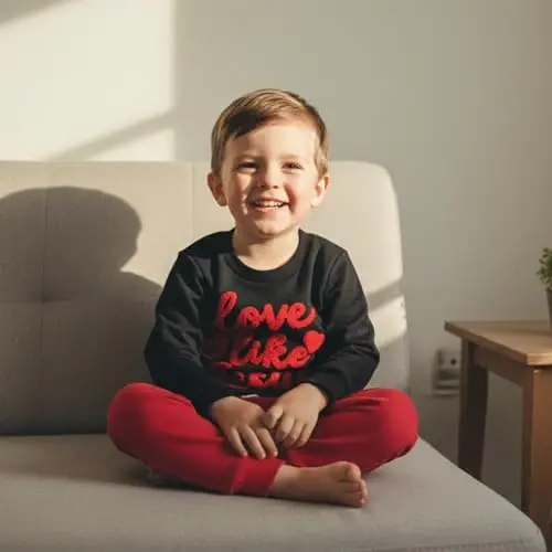 Nokpsedcb Baby Boy Girl Cute Letter Embroidery Long Sleeve Sweatshirt and Elastic Long Pants Toddler Valentine Outfits - 3