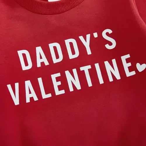 Nokpsedcb Baby Boy Girl Cute Letter Embroidery Long Sleeve Sweatshirt and Elastic Long Pants Toddler Valentine Outfits - 6
