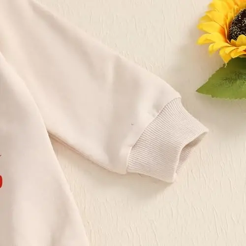 Nokpsedcb Baby Boy Girl Cute Letter Embroidery Long Sleeve Sweatshirt and Elastic Long Pants Toddler Valentine Outfits - 6