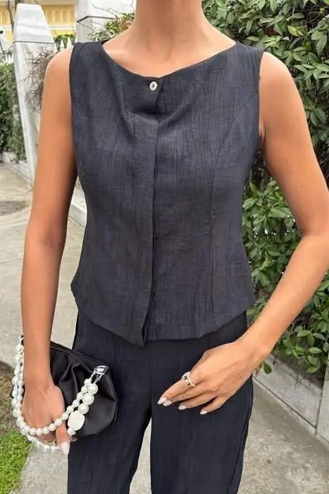 Nol qo'lli bluz batik naqshli shimlar ikki qismli to'plam 10181-08 - 5