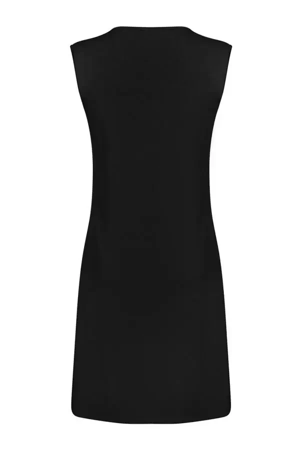 Nol qo'ltiqli velosiped yoqali tunik-qora - 3