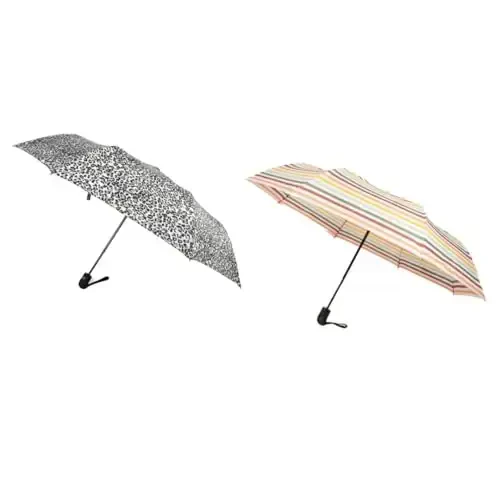 Nollia Windproof Automatic Travel Umbrella, Compact Portable with Reinforced Ribs for Sun & Rain 