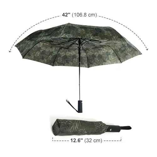 Nollia Windproof Automatic Travel Umbrella, Compact Portable with Reinforced Ribs for Sun & Rain - 3