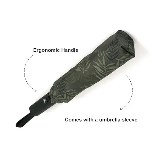 Nollia Windproof Automatic Travel Umbrella, Compact Portable with Reinforced Ribs for Sun & Rain - 4