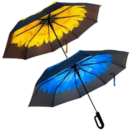 Nollia Windproof Automatic Travel Umbrella, Compact Portable with Reinforced Ribs for Sun & Rain - 1